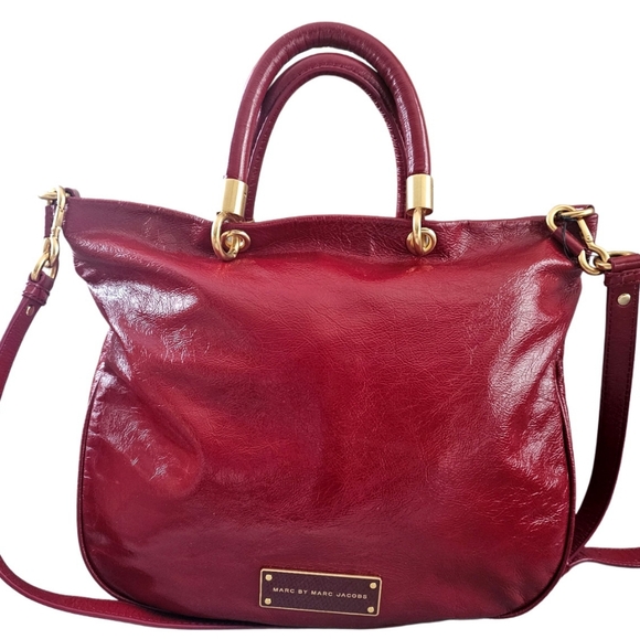 Marc Jacobs Handbags - Marc Jacobs Red Patent Leather Two Way Too Hot To Handle Bag